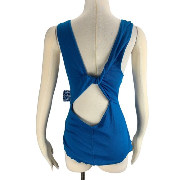 FREE PEOPLE M Tank Top NWT OB591056  Pfeiffer Twist Back Sexy Open Stretch - Picture 4 of 6